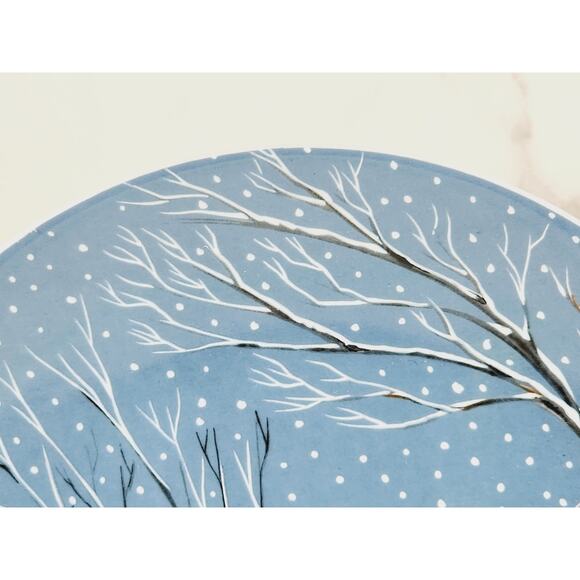 Limoges Partridge In A Pear Tree Christmas Plate Wall Decor 8 1/4" Blue France - Picture 8 of 13